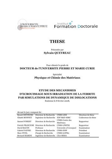 Ph.D. thesis, Univ. Pierre et Marie Curie Paris, 2008. - Laboratoire d ...