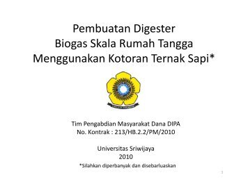 buku pedoman pembuatan biogas - LPM Unsri