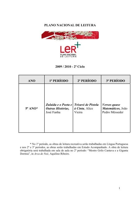 Plano Nacional de Leitura