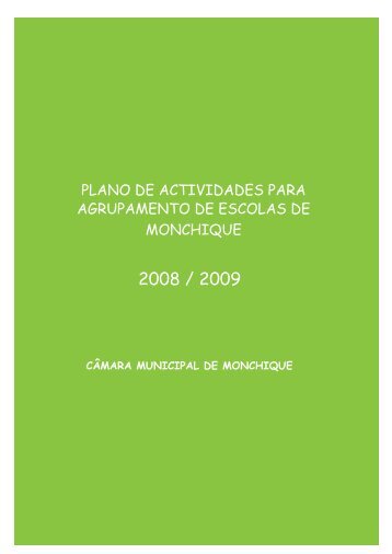 plano de actividades para agrupamento de escolas de monchique