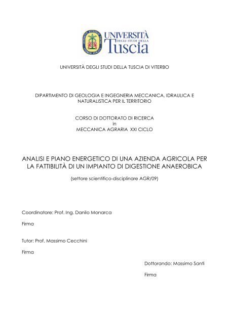 Tesi Dottorato_Massimo Santi.pdf - Unitus DSpace - Università degli ...