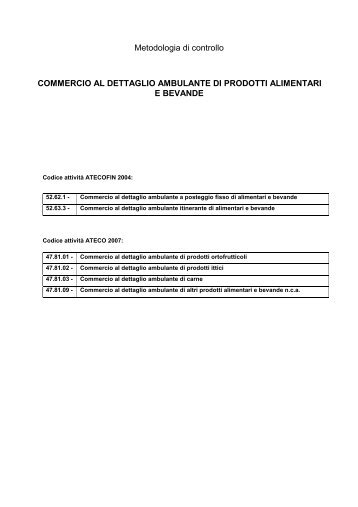 Commercio al dettaglio ambulante di prodotti alimentari - pdf