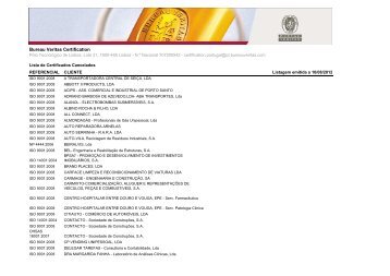 Referências BVCER Agosto Certificados ... - Bureau Veritas