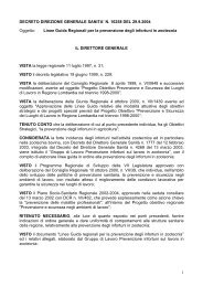 Linee Guida Regionali per la prevenzione degli ... - ASL Varese