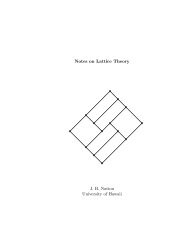 Notes on Lattice Theory J. B. Nation University of Hawaii