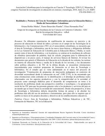 Asociación Colombiana para la investigación en Ciencias Y ...