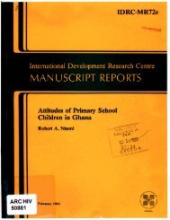 MAN USCRIPT REPORTS - the IDRC Digital Library - International ...