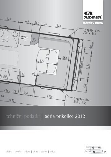 tehnični podatki adria prikolice 2012 - Stador AC doo