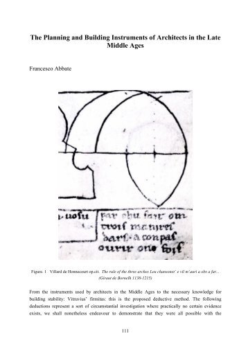 The Planning and Building Instruments of Architects in the Late ...