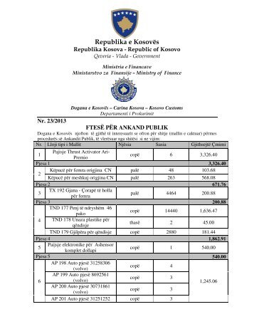 Republika e Kosovës - Dogana e Kosovës