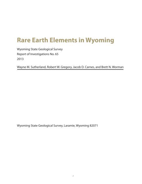 rare earth elements in Wyoming