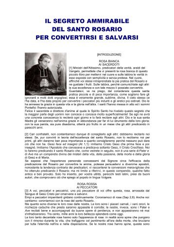 IL SEGRETO AMMIRABILE DEL SANTO ROSARIO - Amici della Croce