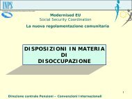 Direzione centrale Pensioni – Convenzioni ... - Stranieri in Italia