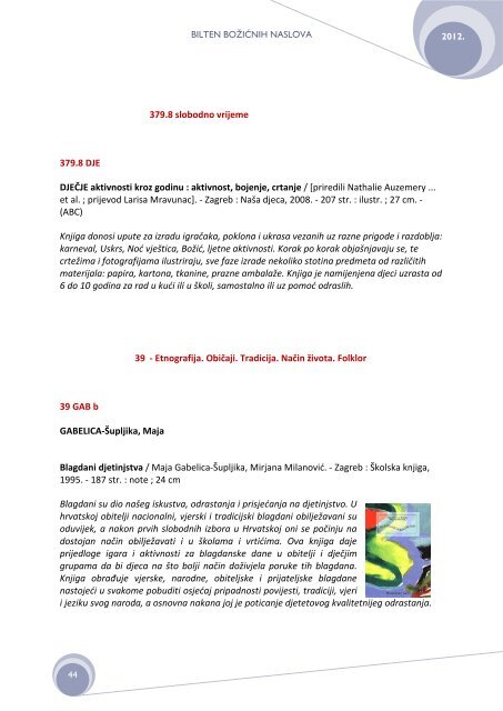 Preuzmite bilten u .pdf formatu (1,7 Mb) - Gradska knjižnica Marka ...