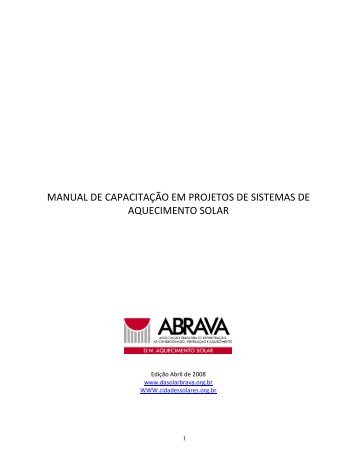 MANUAL DE CAPACITAÇÃO EM PROJETOS DE SISTEMAS DE AQUECIMENTO SOLAR ...