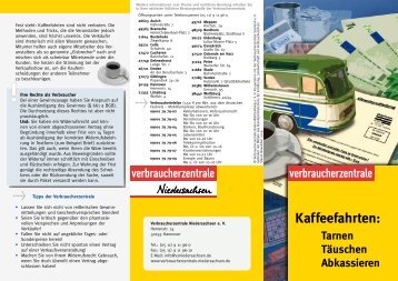 Kaffeefahrten: - Verbraucherzentrale Niedersachsen