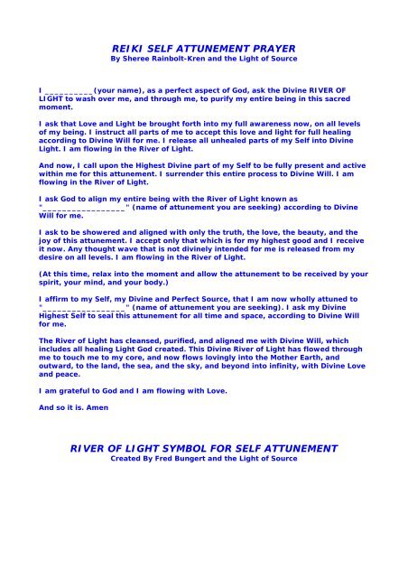 REIKI SELF ATTUNEMENT PRAYER RIVER OF LIGHT SYMBOL ...