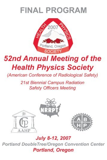 Final Program for 52nd Annual Meeting of the Health Physics Society