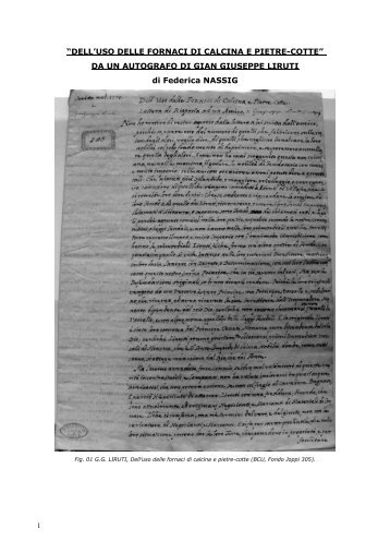 Federica Nassig Lettera Liruti.pdf - Società Friulana di Archeologia