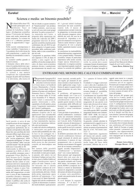 n. 1 - maggio 2012 - Liceo Scientifico PS Mancini