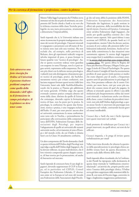 La Professione di Psicologo n. 1/2005 - Ordine Nazionale Psicologi