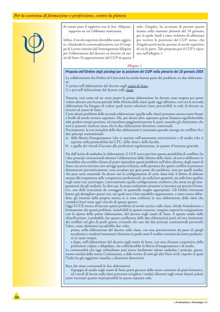 La Professione di Psicologo n. 1/2005 - Ordine Nazionale Psicologi