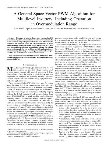 A General Space Vector PWM Algorithm for Multilevel Inverters ...