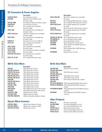 Inverters & Voltage Converters - Dallas Avionics