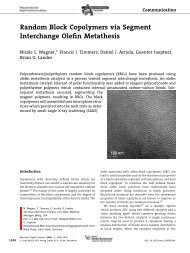 Random Block Copolymers via Segment Interchange Olefin ...