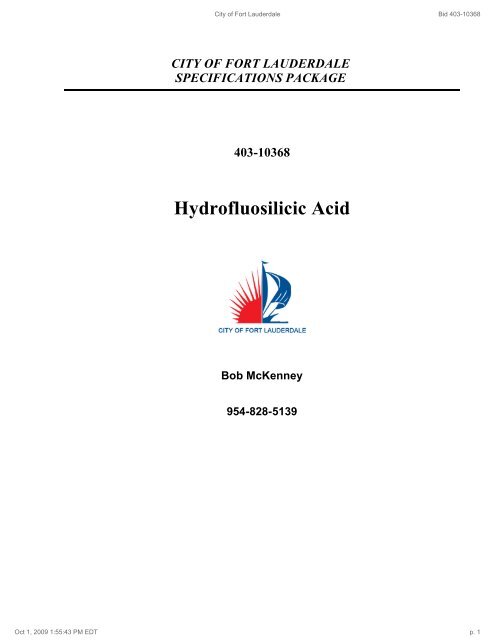 Hydrofluosilicic Acid - City of Fort Lauderdale