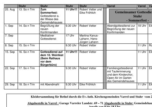 Konfirmationsaltarbehang den Konfirmanden - Kirche-stuhr.de