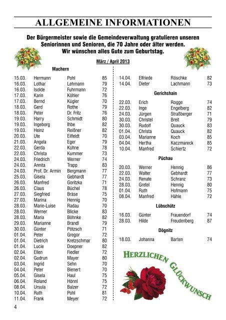 Amtsblatt Nr. 220 März 2013 - Gemeinde Machern