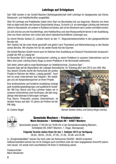 Amtsblatt Nr. 220 März 2013 - Gemeinde Machern