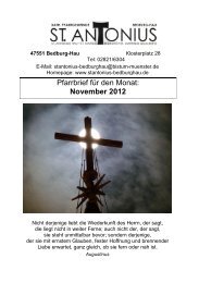 Pfarrbrief für den Monat: November 2012 - St. Antonius Bedburg-Hau