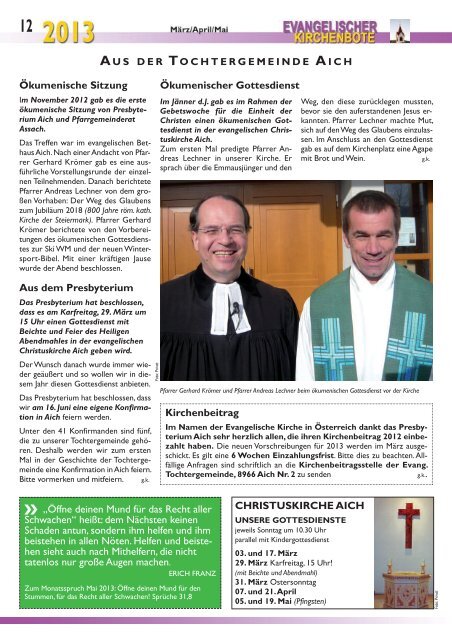 Ausgabe 1/2013 - Evangelische Pfarrgemeinde Schladming