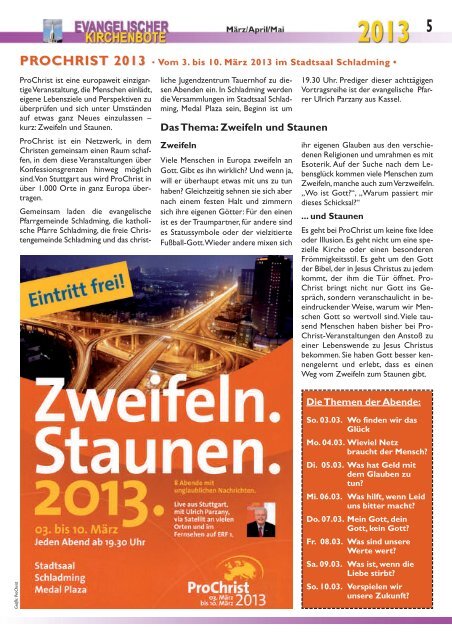 Ausgabe 1/2013 - Evangelische Pfarrgemeinde Schladming