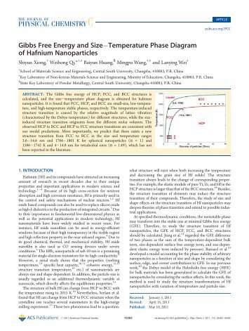 Gibbs Free Energy and Size-Temperature Phase Diagram of ...
