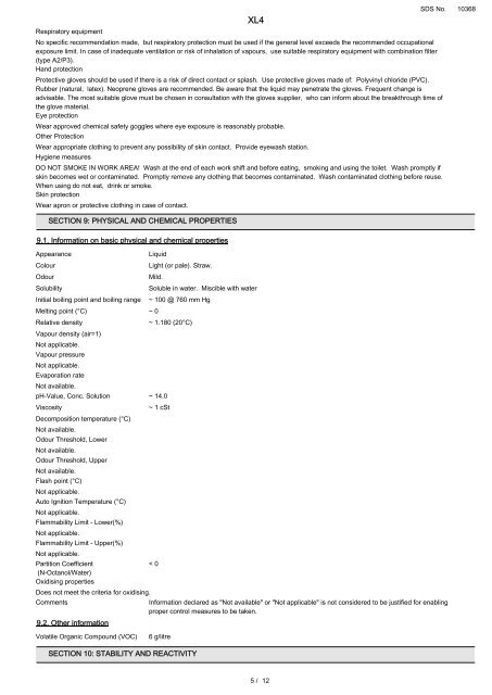 SAFETY DATA SHEET XL4 - Autosmart