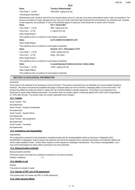 SAFETY DATA SHEET XL4 - Autosmart