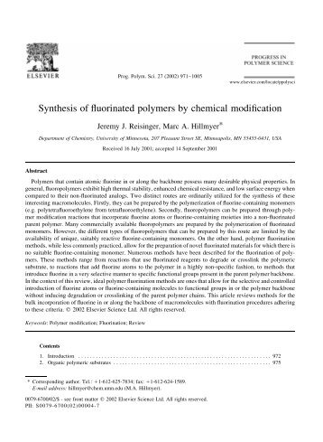 Synthesis of fluorinated polymers by chemical modification