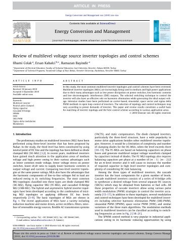 Review of multilevel voltage source inverter topologies and control ...