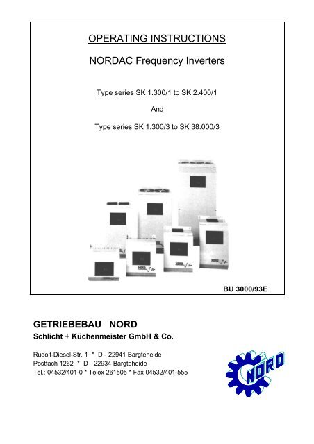 OPERATING INSTRUCTIONS NORDAC Frequency Inverters