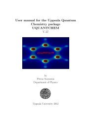 User manual for the Uppsala Quantum Chemistry package ...