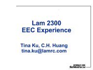 Lam EEC Experiences - Sematech