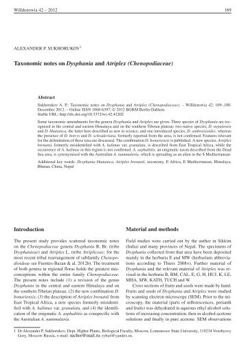 Taxonomic notes on Dysphania and Atriplex (Chenopodiaceae)