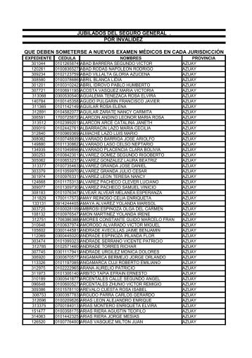 jubilados del seguro general . por invalidez que deben someterse a ...