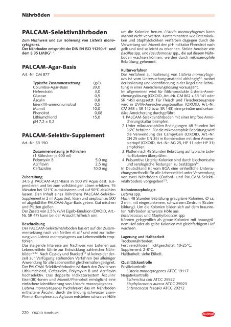 PALCAM-Selektivnährboden - mibius