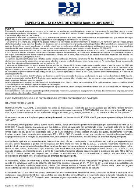 ESPELHO 06 – IX EXAME DE ORDEM (aula de 30/01/2013)