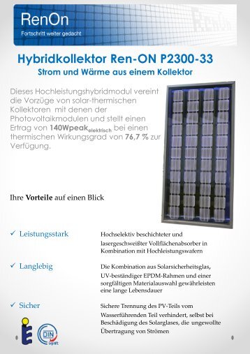 Hybridkollektor Ren-ON P2300-33