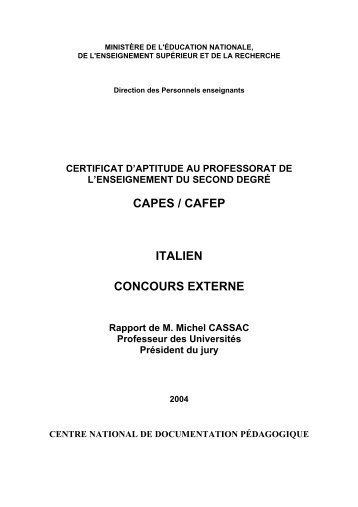 CAPES / CAFEP ITALIEN CONCOURS EXTERNE - CNDP